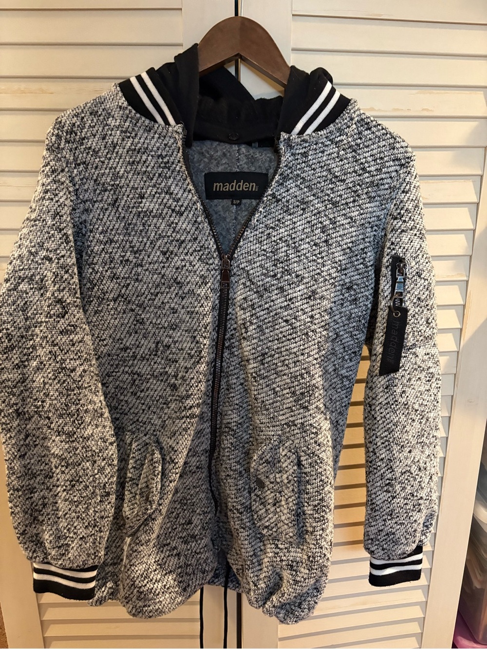 Madden women NYC style Grey marled fullzip hoodie Jacket